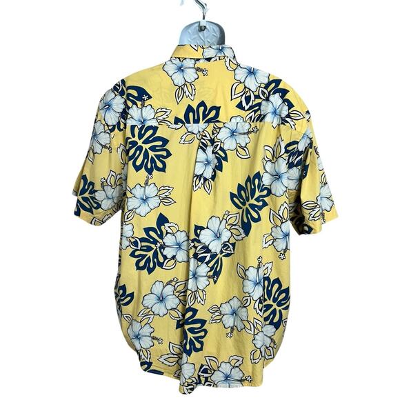 Natural Issue Hawaiian Button Front Shirt Sz XL Yellow Tropical Floral Cotton - Picture 4 of 5